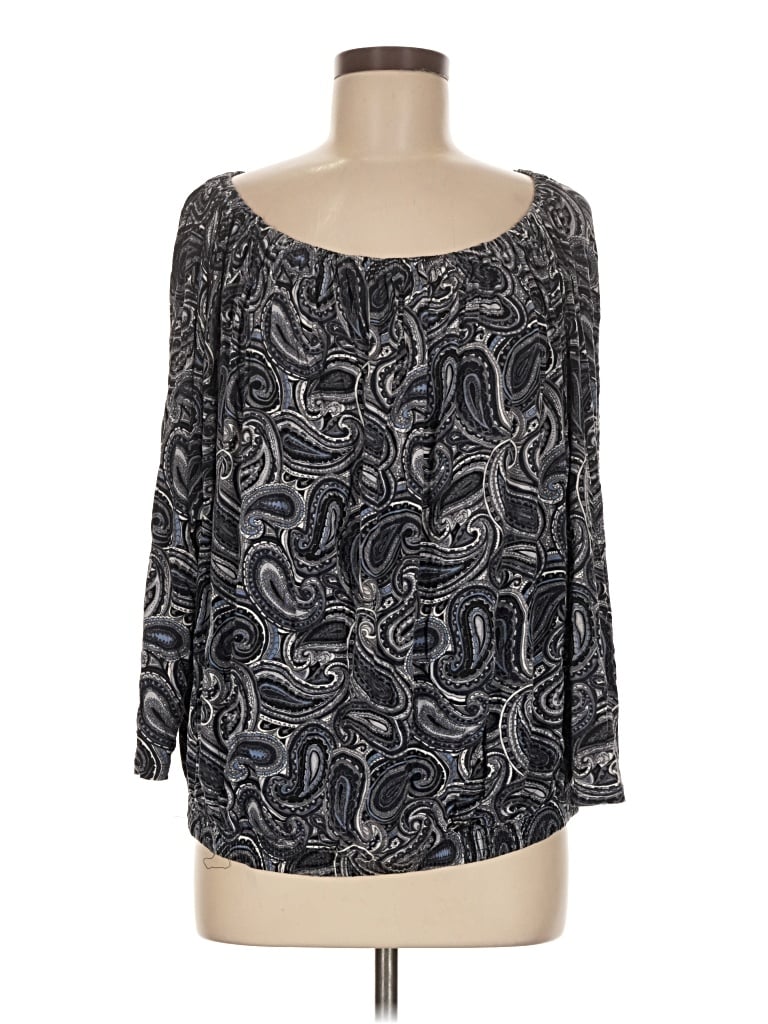 Pre-owned Michael Michael Kors 3/4 Sleeve Blouse In Gray