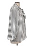 Vince Camuto 100% Polyester Stripes Ivory Long Sleeve Blouse Size L - photo 4