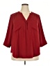Torrid Burgundy Red 3/4 Sleeve Blouse Size 2X Plus (2) - photo 1