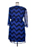Indulge 100% Polyester Chevron-herringbone Blue Casual Dress Size 2X - photo 2