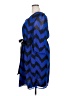 Indulge 100% Polyester Chevron-herringbone Blue Casual Dress Size 2X - photo 5