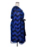 Indulge 100% Polyester Chevron-herringbone Blue Casual Dress Size 2X - photo 4