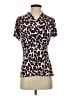 DKNY Animal Print Pink Short Sleeve Blouse Size S - photo 1