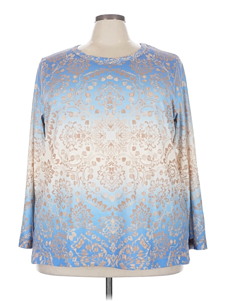 Pre-owned Ruby Rd. Long Sleeve Blouse In Blue