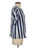 Tucker 100% Silk Stripes Blue Short Sleeve Silk Top Size S - photo 4