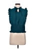 Paper Crane Teal Sleeveless Blouse Size L - photo 1