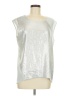 Elie Tahari Metallic Silver Sleeveless Blouse Size M - photo 1