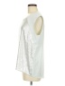 Elie Tahari Metallic Silver Sleeveless Blouse Size M - photo 5