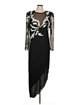 scala silk beaded dress A.J. Bari 1980s Beaded Gold Lamé Fan Bust Cocktail Dress – Featherstone  Vintage main image 1