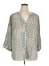 NYDJ 100% Polyester Green 3/4 Sleeve Blouse Size 1X - photo 1