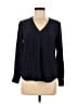 J.Crew 100% Silk Blue Long Sleeve Silk Top Size 8 - photo 1