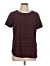Merona 100% Polyester Houndstooth Burgundy Short Sleeve Top Size L - photo 1