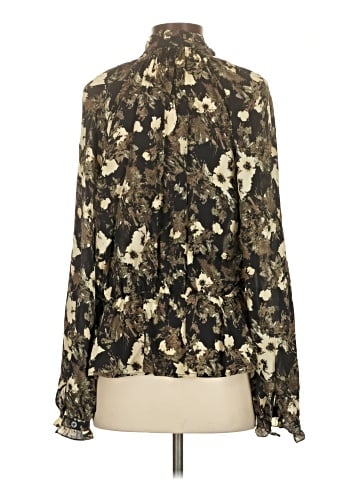 Elizabeth and James Long Sleeve Silk Top (view 2)