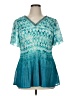 Catherines 100% Polyester Teal Short Sleeve T-Shirt Size 0X (petite) - photo 1