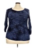 DressBarn Stars Blue 3/4 Sleeve Top Size 2X - photo 1