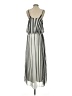 Magic 100% Polyester Stripes Gray Casual Dress Size S - photo 2