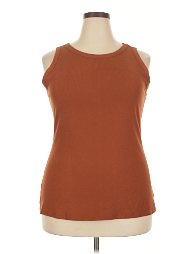 Pre-owned Lane Bryant Sleeveless T-shirt In Brown
