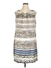Dana Buchman 100% Polyester Print Silver Casual Dress Size XL - photo 1
