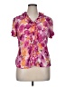Allison Taylor 100% Polyester Floral Pink Short Sleeve Blouse Size XL - photo 1