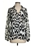 Nicole by Nicole Miller 100% Polyester Animal Print Silver Long Sleeve Blouse Size S - photo 1