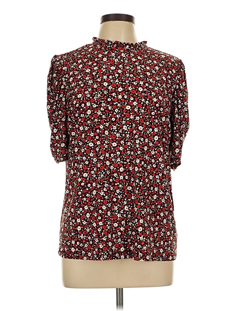 Pre-owned Anne Klein 3/4 Sleeve Blouse In Brown
