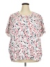 Liz & Me Stars White Short Sleeve Blouse Size 4X - photo 1