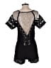 Honey Punch 100% Rayon Hearts Black Romper Size S - photo 2