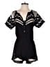 Honey Punch 100% Rayon Hearts Black Romper Size S - photo 1