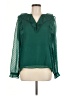 Ann Taylor LOFT 100% Polyester Green Long Sleeve Blouse Size M - photo 1