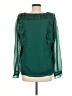 Ann Taylor LOFT 100% Polyester Green Long Sleeve Blouse Size M - photo 2