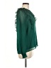 Ann Taylor LOFT 100% Polyester Green Long Sleeve Blouse Size M - photo 4