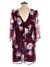 Charlotte Russe 100% Polyester Floral Burgundy Romper Size S - photo 2
