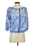 On The Road... 100% Polyurethane Blue 3/4 Sleeve Blouse Size S - photo 2