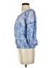 On The Road... 100% Polyurethane Blue 3/4 Sleeve Blouse Size S - photo 5