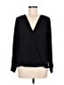 Three Eighty Two 100% Polyester Black Long Sleeve Blouse Size M - photo 1