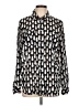 Talbots Print Black Long Sleeve Blouse Size L - photo 1