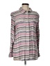 Tommy Hilfiger 100% Rayon Stripes Gray Long Sleeve Button-Down Shirt Size L - photo 1