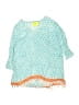 Roberta Roller Rabbit 100% Cotton Teal 3/4 Sleeve Blouse Size 6 - photo 1
