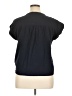 Pale Sky 100% Cotton Black Short Sleeve Blouse Size XL - photo 2