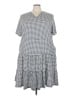 Lands' End Checkered-gingham Gray Casual Dress Size 3X - photo 1
