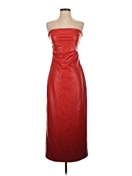 zara red faux leather dress SHAI PU MIDI DRESS IN BURGUNDY – AKIRA main image 0