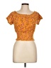 SELF E 100% Rayon Orange Short Sleeve Top Size L - photo 1