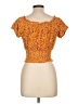 SELF E 100% Rayon Orange Short Sleeve Top Size L - photo 2
