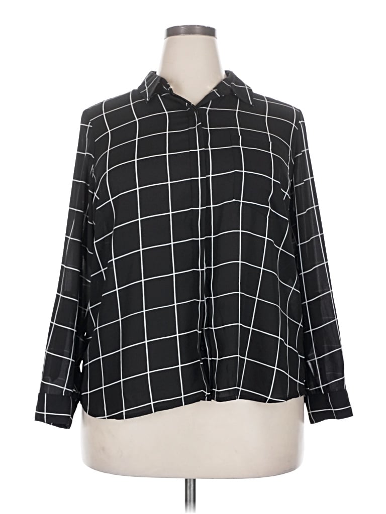 Pre-owned Apt. 9 Long Sleeve Blouse In Black