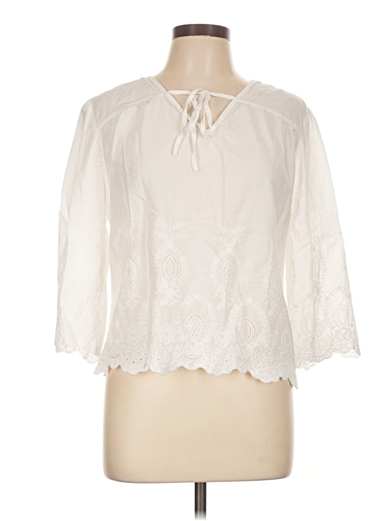 Pre-owned Assorted Brands 3/4 Sleeve Blouse In Ivory