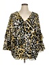 Calvin Klein 100% Polyester Animal Print Gold 3/4 Sleeve Blouse Size 1X - photo 1
