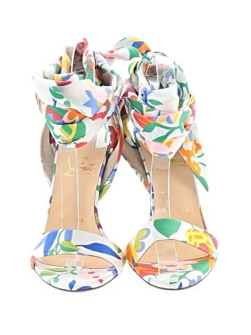 Christian Louboutin Satin Crosse Du Desert Ankle Tie Sandals 100mm (view 2)