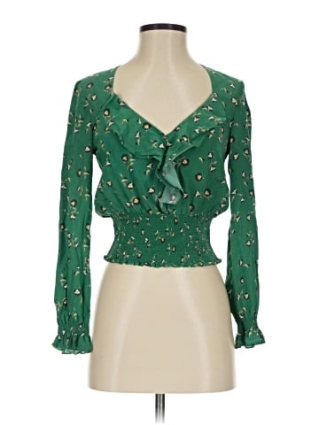 Intermix Long Sleeve Silk Top (view 1)
