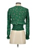 Intermix 100% Silk Green Long Sleeve Silk Top Size P (petite) - photo 2