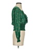 Intermix 100% Silk Green Long Sleeve Silk Top Size P (petite) - photo 4